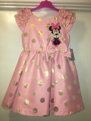 Nuovo con etichette Disney Store Minnie Mouse Ragazze A POIS ROSA PARTY DRESS SIZE 5-6 anni