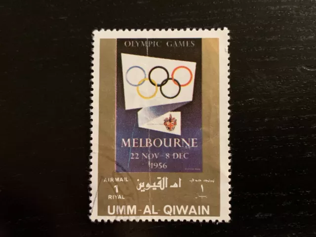 Umm Al Qiwain Uae 1972 Airmail Olympic Games History 1R Melbourne 1956 - Cto