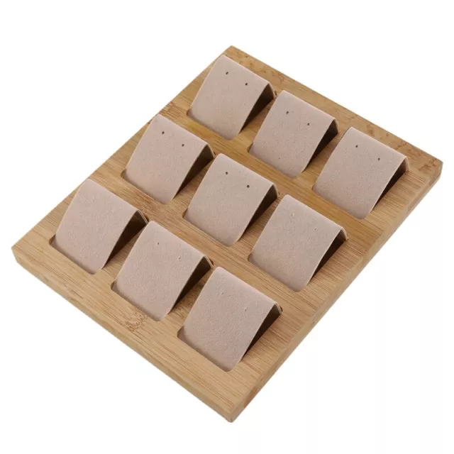 9Pcs Wood Earring Card Holder Tray for Jewelry Accessory Display Cream7355