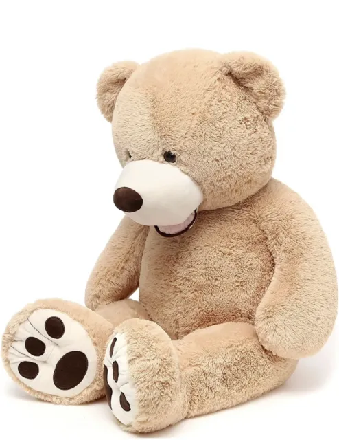 Big Teddy Bear Stuffed Animals with Footprints Plush Toy for Girlfriend 55 Inch