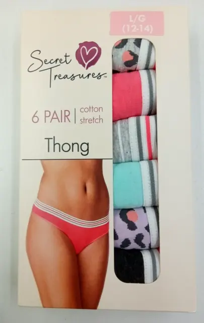 WOMEN'S LADIES SECRET Treasures Cotton Stretch Thong Panties Size XXL/2XG  (20) £15.14 - PicClick UK