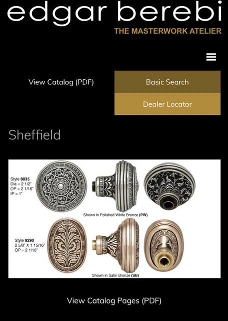 Edgar Berebi BRZ Door Hardware OR Gift Decor Line for sale 1000s Patterns.. Edgar Berebi BRZ Door Hardware OR Gift Decor Line for sale 1000s Patterns..