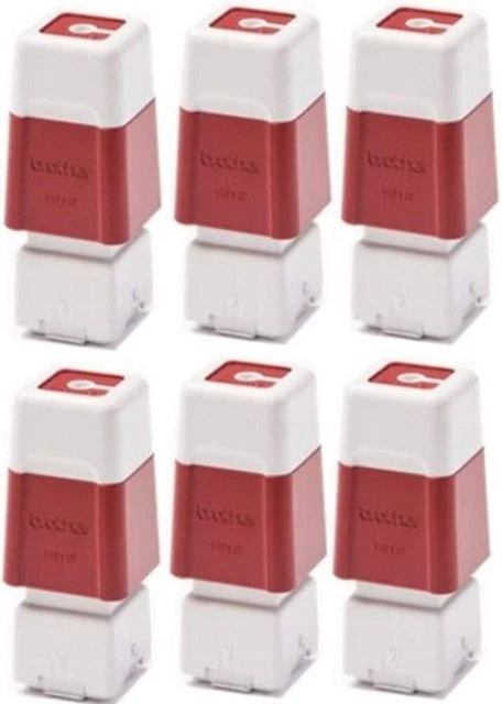 Brother PR1212R6P Self-Inking Stamps with SC-2000 & SC-2000USB - 6 Pack - Red