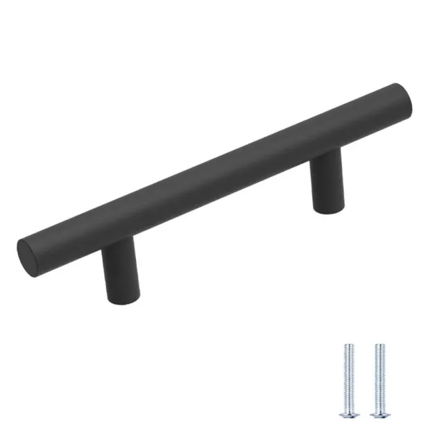 25X Black T Bar Kitchen Bathroom  Cabinet Drawer Door pull Handle 96-136mm