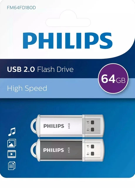 NEUVES - Lot de 2 clés usb Philips 64GB - Accessoires informatique