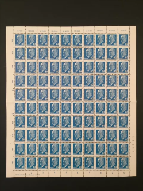 DDR ULBRICHT 1331 a x II DV BOGEN Bf2 postfrisch ** SHEET MNH Mi 132.- u457