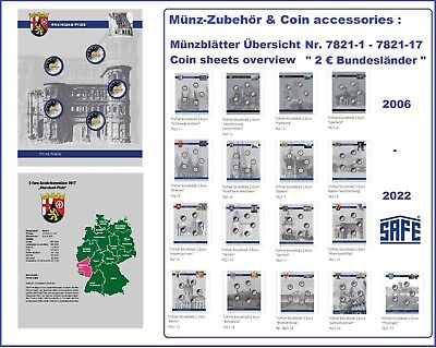 Safe 7821-12 Rhénanie-palatinat Dt Etats Fédéraux 2017 Topset feuilles monnaie