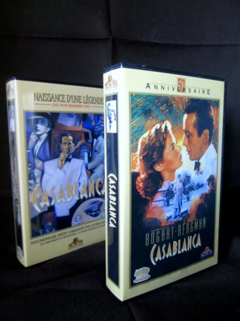 COFFRET CASSETTE VIDEO VHS Cinema Film Movie CASABLANCA Bogart Bergman 50e Ann.