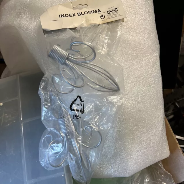 Ikea Index Blomma Silver Tie Backs Hold Backs Holders Curtain Rod Ends Pair