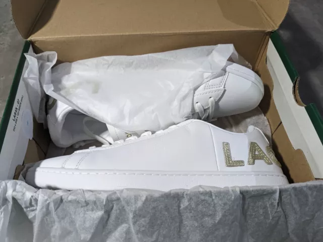 Lacoste - Carnaby Evo White/ Gold Leather Sneaker