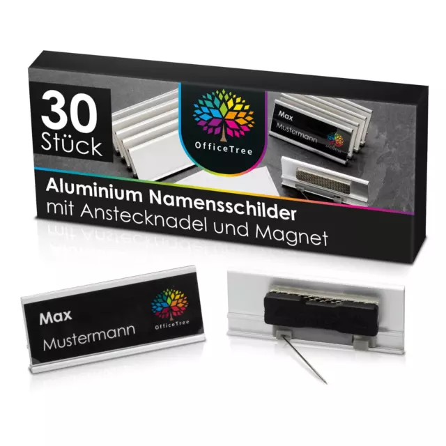 OfficeTree Aluminium Namensschilder 30 Stück