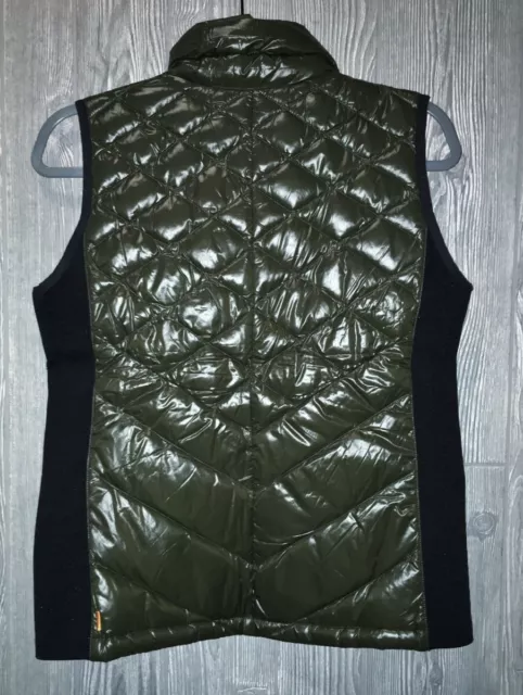 LUCY Daily Zen Down Filled Vest Shiny Forest Green Black Jacket NEW Womens Sz M 3