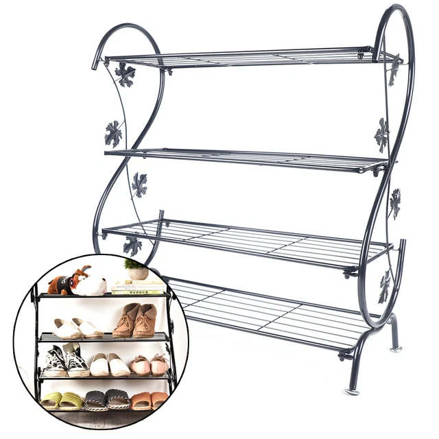 METAL SHOE DISPLAY Rack LadderShaped Stand Shelf 4 Tier Metal Plant