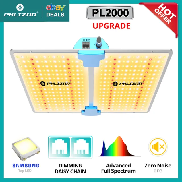 Phlizon PL2000W Samsung LED Grow Light Lamp Full Spectrum for Indoor Plant 3X4FT