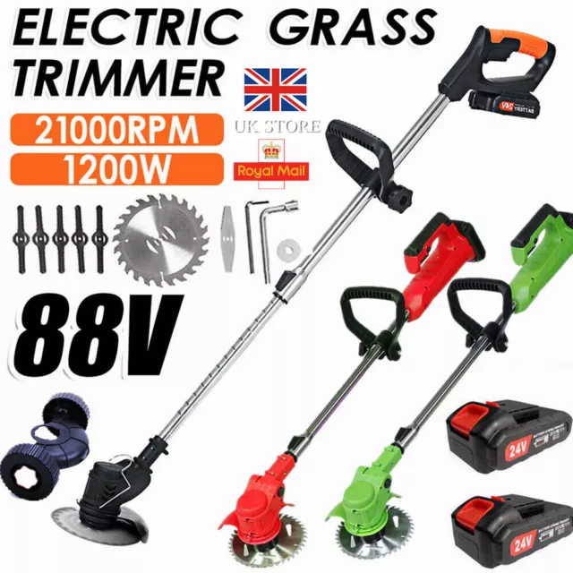 1200W ELECTRIC WEED Edger Brush Cutter Wheeled Cordless String Grass Trimmer  Set £119.99 - PicClick UK