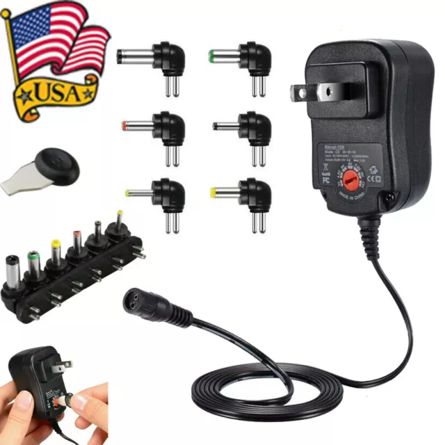 Universal AC to DC Adjustable Adapter Charger Power Supply Small Electronics 12W