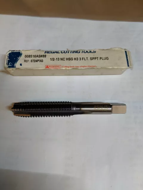 Regal Cutting Tools 008516AS88 - 1/2-13 NC HSG H3 3 FL Spiral Point Plug Tap