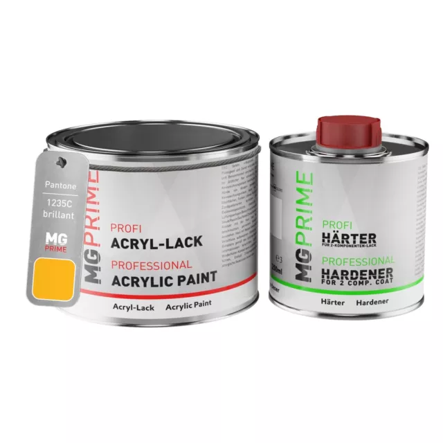 Pantone 1235C Yellow Peinture acrylique brillante Pot de 0,75 litre durcisseur