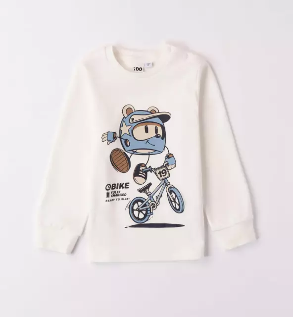 7428 T Shirt Bambino Ido Girocollo Maglia Manica Lunga Kid Kids Bimbo