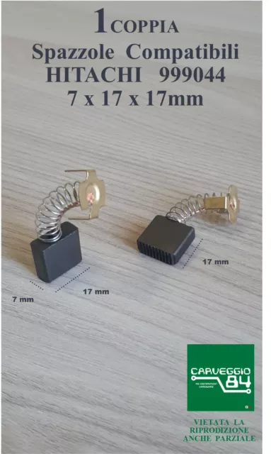 Spazzole in carboncino 7x17x17mm smerigliatrice HITACHI - compatibili 999044