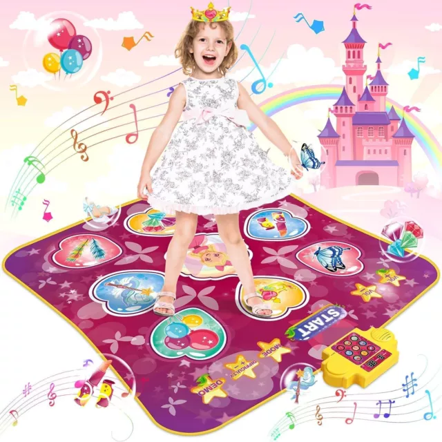 Tappetino da ballo Musica elettronico LED per bambini 90x90cm A 9 Tasti Rosa