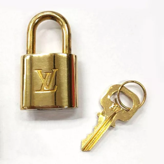 LOUIS VUITTON AUTH BRASS #322 LOCK KEY PADLOCK- POLISHED! Fits all bags!  USA