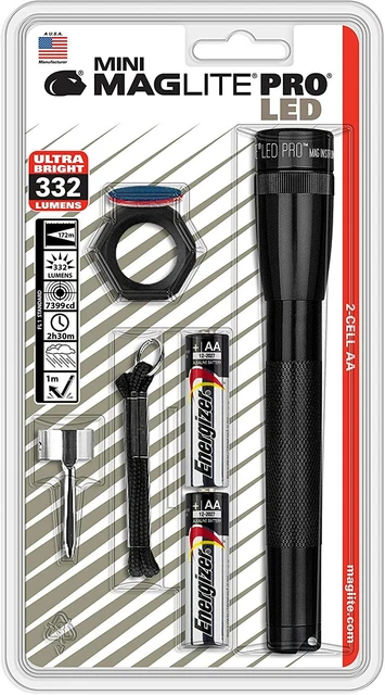 MAGLITE Mini LED Pro 2-Cell AA Combo Pack, Black Flashlight #SP2P01CL