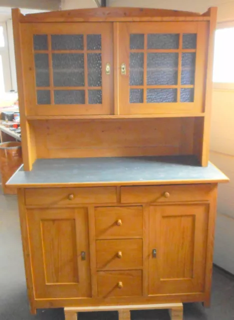 jugendstil küchen buffet schrank alt antik top deko massiv holz gelaugt gewachst