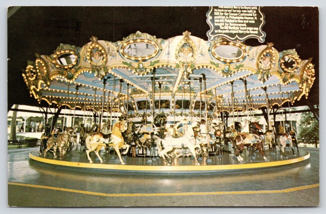 Pittsburgh Pennsylvania~Kennywood Amusement Park~Horse Carousel At Night~1981 Pittsburgh Pennsylvania~Kennywood Amusement Park~Horse Carousel At Night~1981