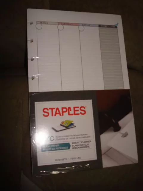 Staples Arc Customizable Notebook System Weekly Planner 5.5" X 8.5"