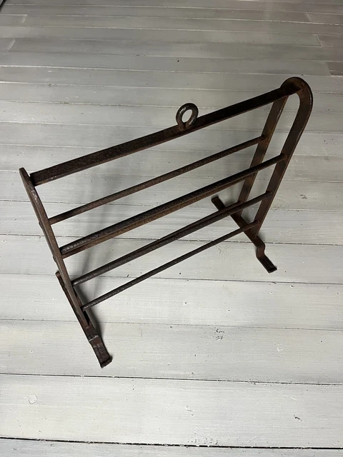 Set D'outils De Cheminée En Fer Forgé Noir Avec Pommeau Laiton Martelé - 70 Cm