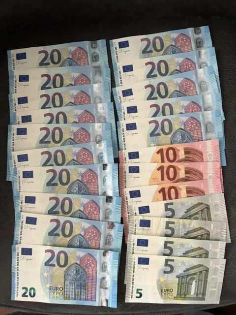 350 left over Euros holiday / travel money leftover Euro notes