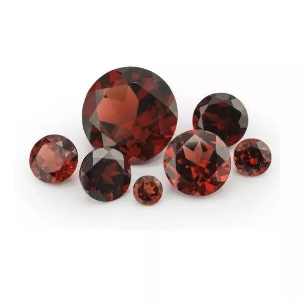 Natural Garnets x2 - 4.25mm Round Cut Loose Gemstones January Birthstone