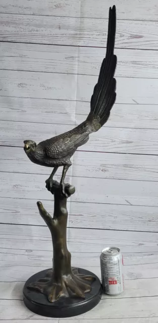 Signed Beautiful Bird Zoo Animal Wild Life Bronze Sculpture Art Deco Figure Sale 2
