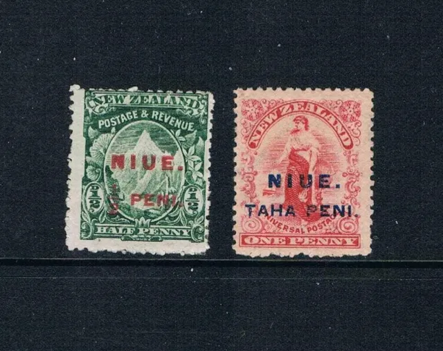 Niue 1902 - ½ D & 1d NZ Briefmarken Ovprtd & Eigenschaften - Sc 6-7 [ Sg 8-9 ]