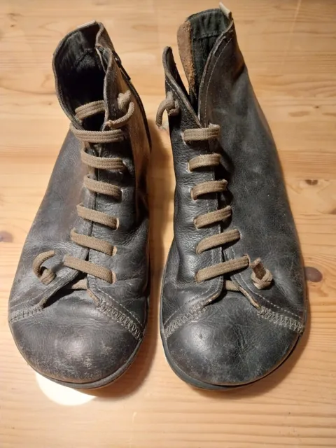 CAMPER Women's Peu Cami Black Leather  Boots Zip Shoes Schuhe EU 41 /US 10 /UK 8