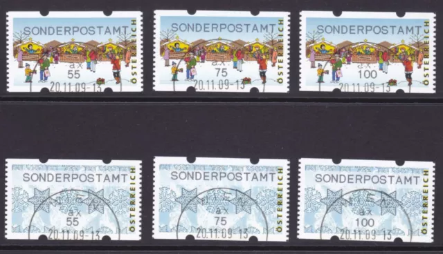 Österreich 2009 Automatenmarken 34.Ausgabe"SONDERPOSTAMT"6 Werte gestempelt°