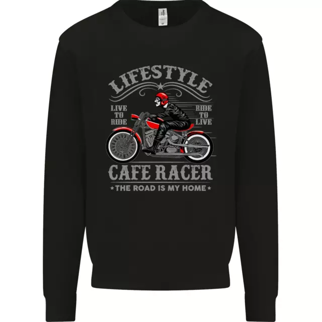 Lifestyle Cafe Racer Biker Motorcycle Mens Sweatshirt Jumper
