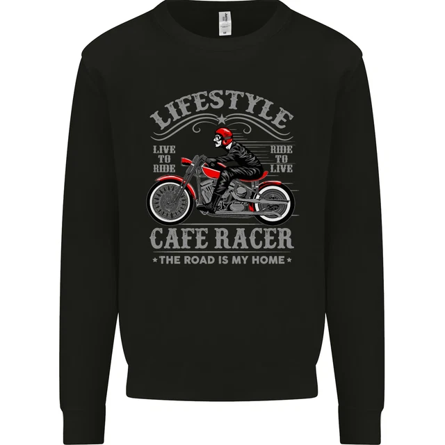 Lifestyle Cafe Racer Biker Motorcycle Mens Sweatshirt Jumper