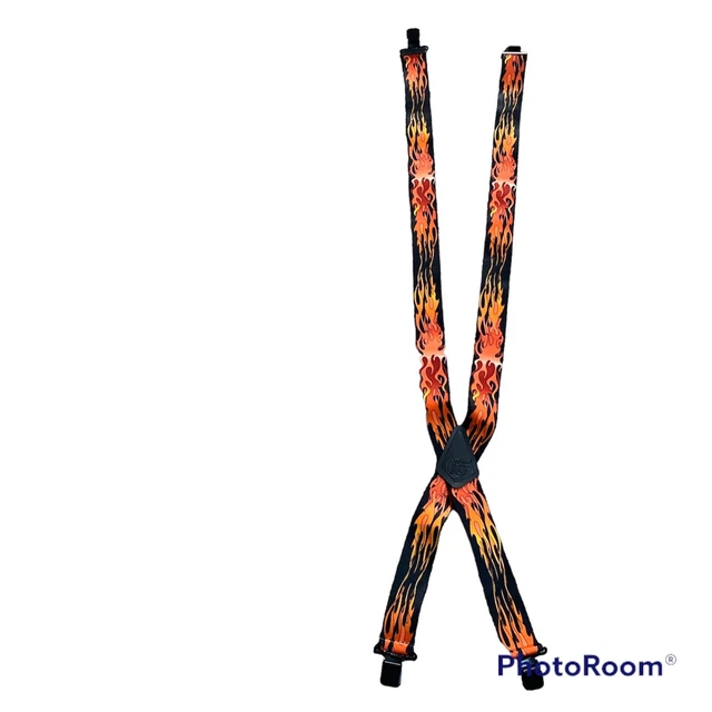 Yanke Forge 48” Suspenders Made in the USA Fire Flame Rare Find