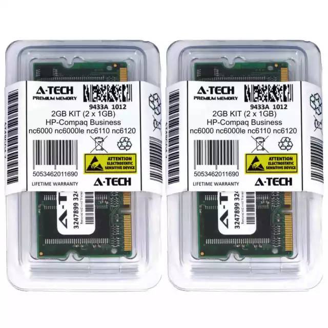 2GB KIT 2 x 1GB HP Compaq Business nc6000 nc6000le nc6110 nc6120 Ram Memory