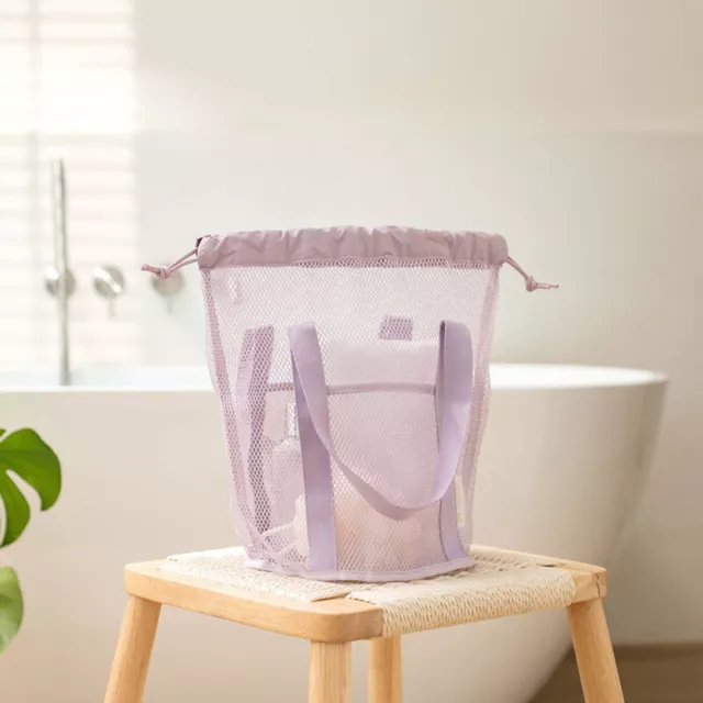 Travel Large Capacity Mesh Nylon Cosmetic Bag Organizer Foldable Drawstring Bags