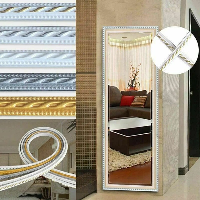5M PVC Flexible Pliable Ruban Corde Panneau Moulage Miroir Porte Cadre Bord Deco