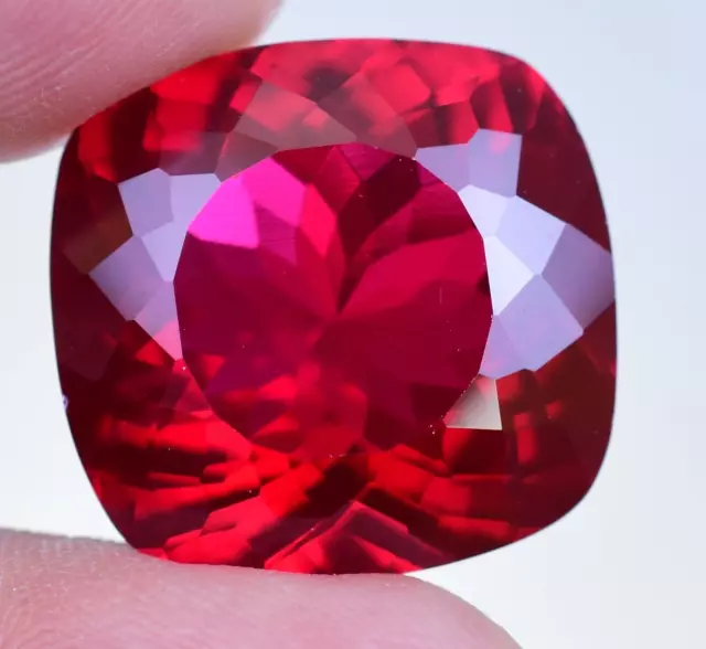 32.50 CT Natural Mozambique Blood Red Ruby Certified Excellent Cushion Gemstone