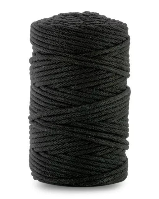 Baumwollkordel mit Baumwollkern 5 mm 100m Kordelband Naturkordel schwarz