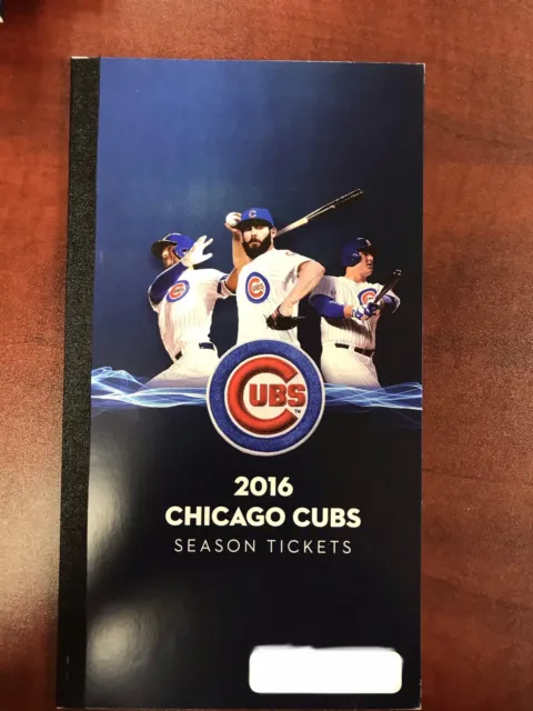 Chicago Cubs 2016 Full Season Ticket Book Unused Stubs Full Booklet. Near Mint