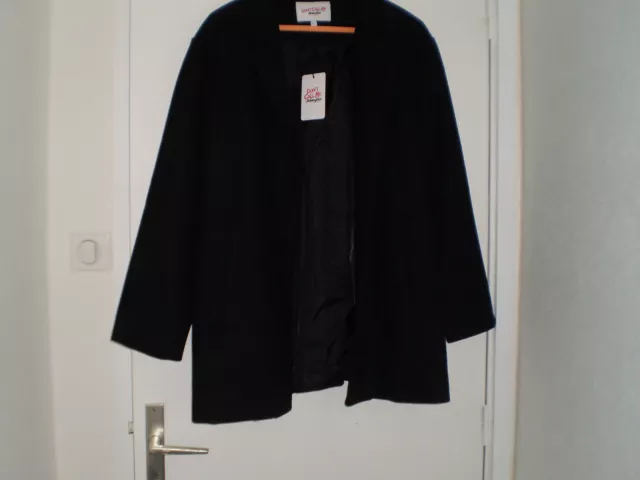 Superbe manteau veste caban JENNYFER taille L, noir,