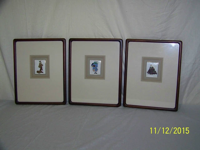 Harris Strong Listed Artist Set Oriental Art Pottery Gallery Tile "COA"