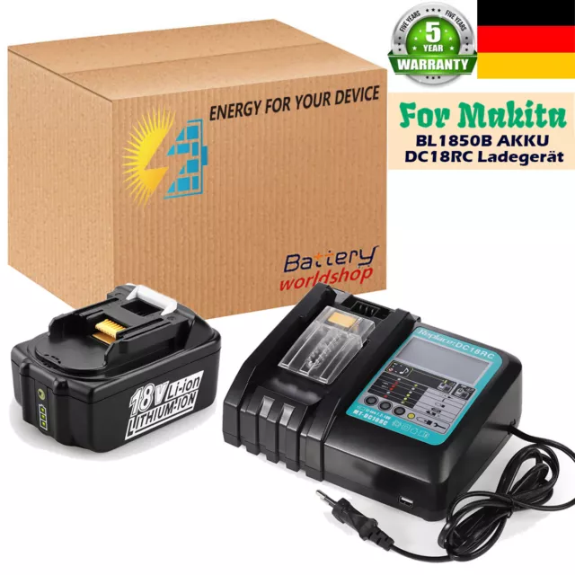 BL1850B Akku für Makita 18V 5,0Ah BL1830 DMR112 BL1840 LED-Anzeige mit Ladegerät