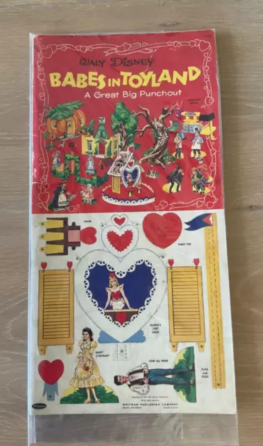 1961 Whitman Walt Disney Babes in Toyland Punch Out UNUSED 22" x 11" Oversized
